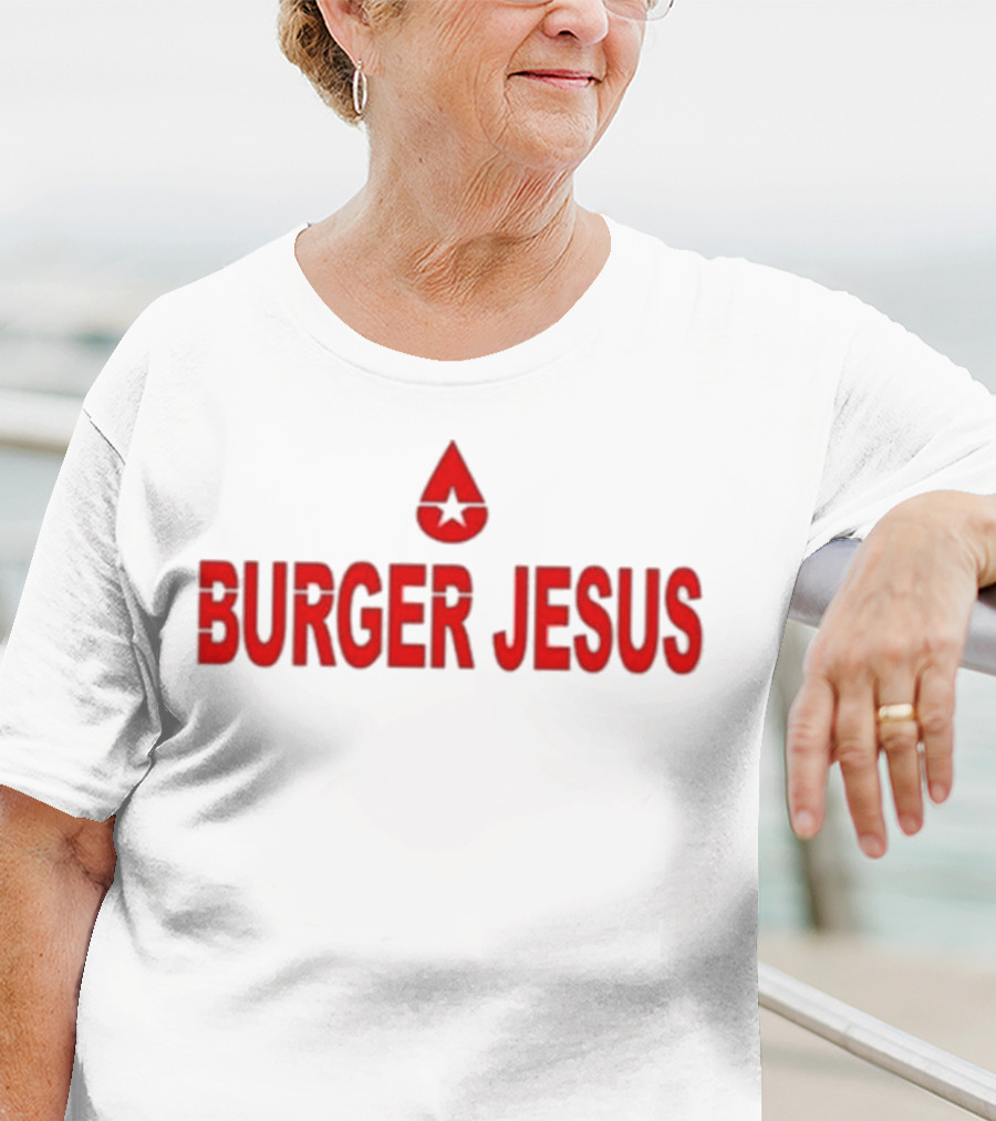 Burger Jesus Star Symbol T-Shirt