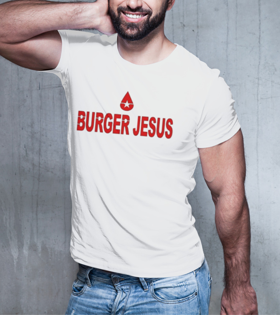 Burger Jesus Star Symbol T-Shirt