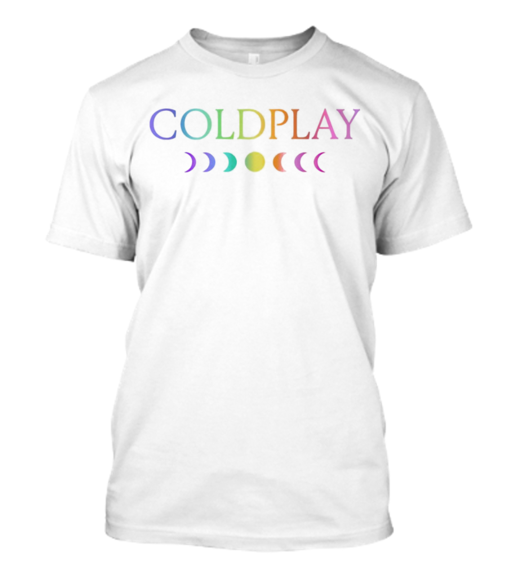 Coldplay Moon Phases Rainbow Logo Music T-Shirt