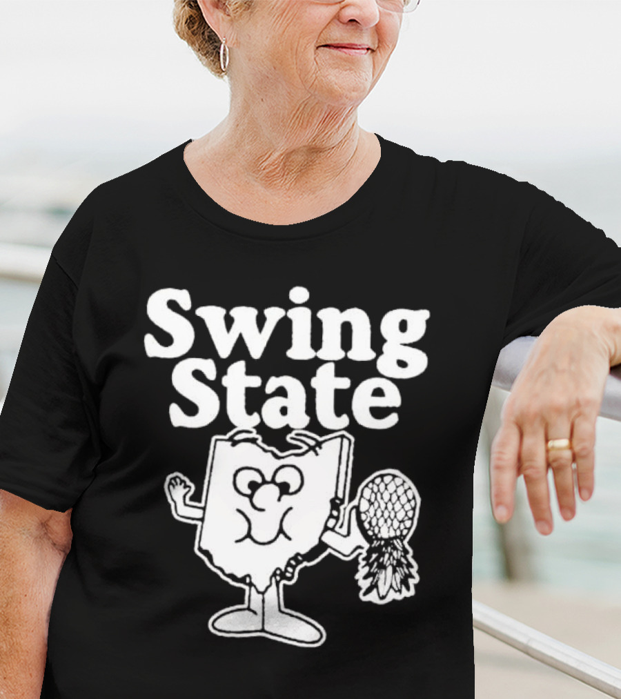 Swing State Ohio Character With Buckeye Helmet T-Shirt