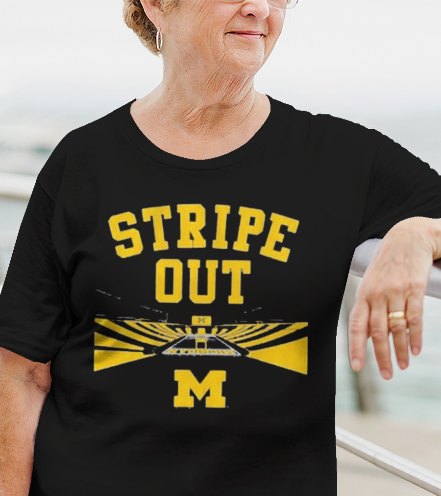 Stripe Out Big House Michigan Wolverines T-Shirt