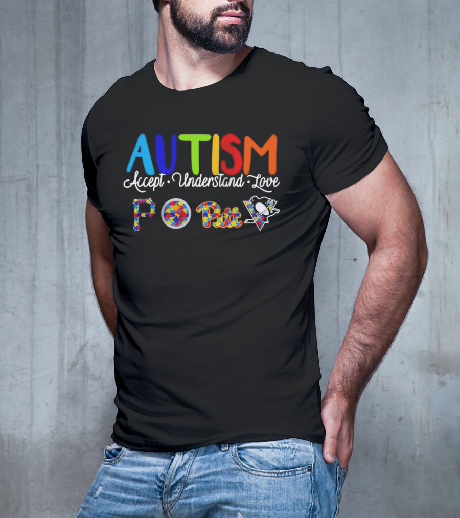 AUTISM Accept Understand Love Pittsburgh PO Pirates Sports T-Shirt