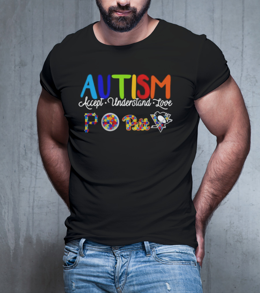 AUTISM Accept Understand Love Pittsburgh PO Pirates Sports T-Shirt