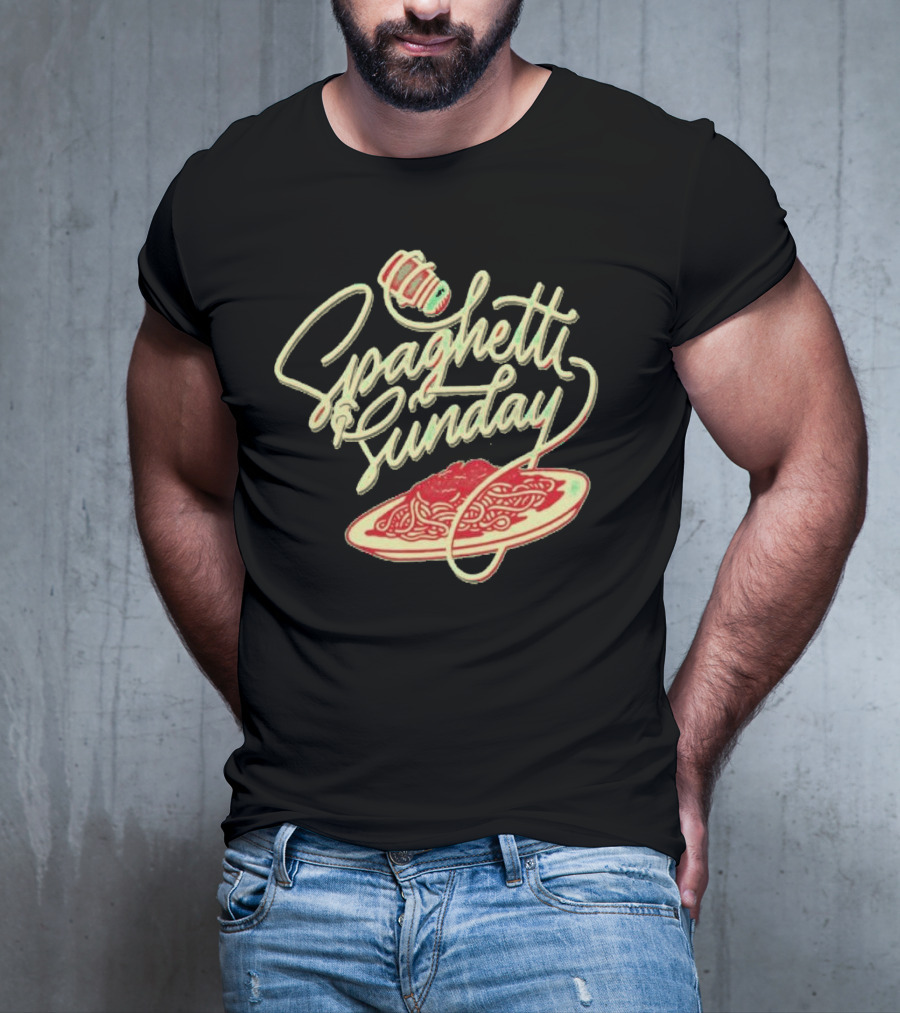 Spaghetti Sunday Pasta Dish With Fork And Plate T-Shirt
