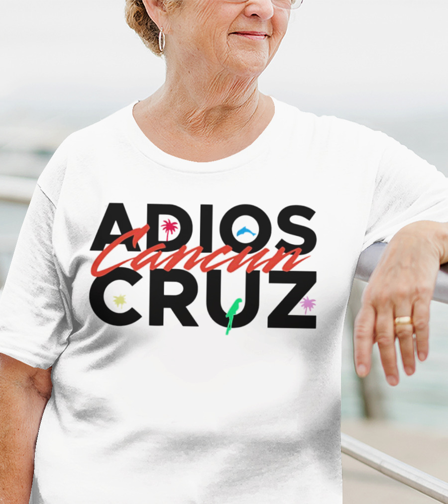 Adios Cancun Cruz Tropical Palms And Waves T-Shirt