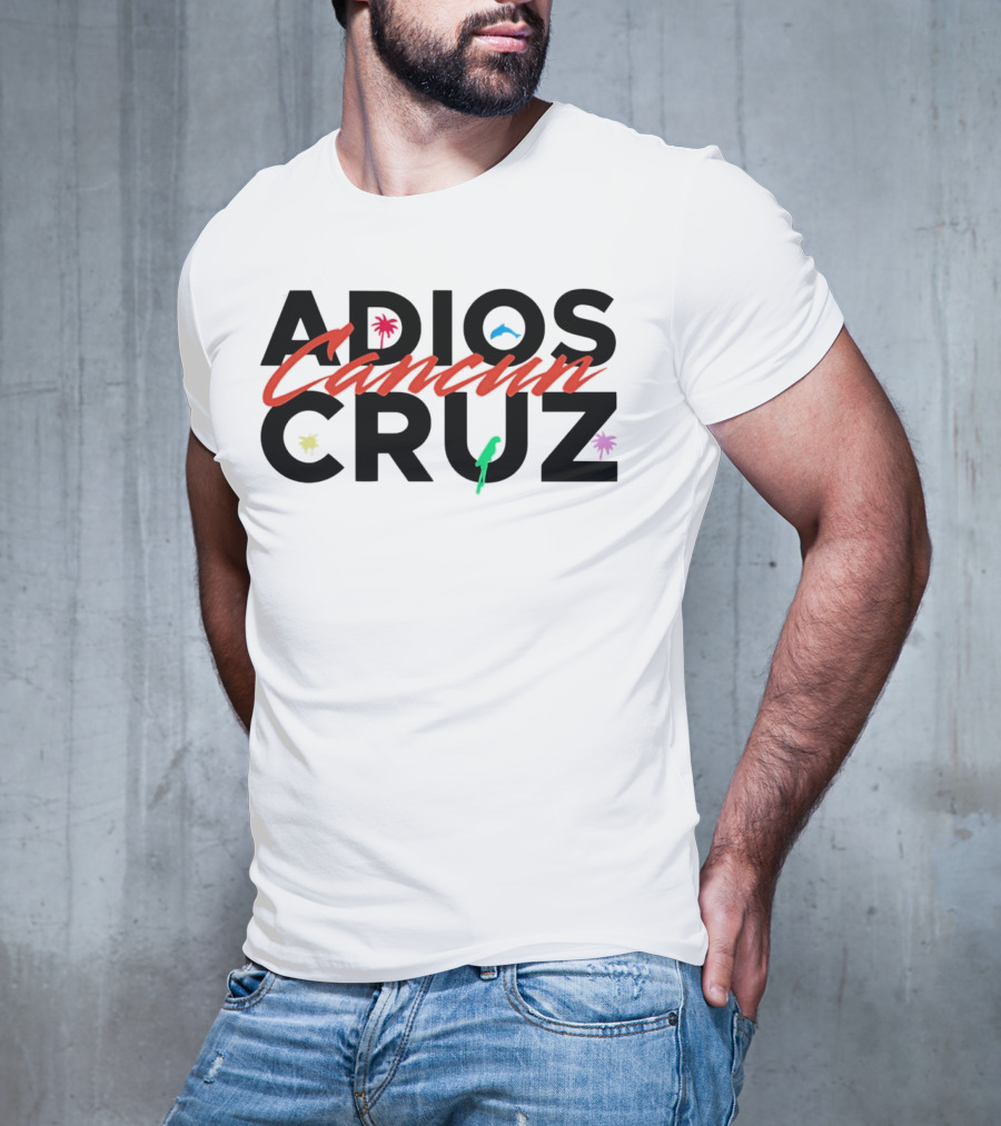 Adios Cancun Cruz Tropical Palms And Waves T-Shirt