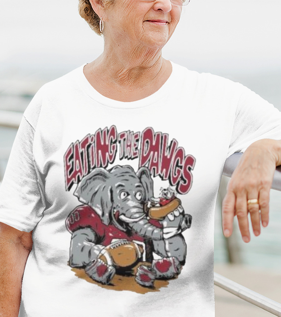 Alabama Crimson Tide Elephant Eating The Dawgs Football Rivalry T-Shirt