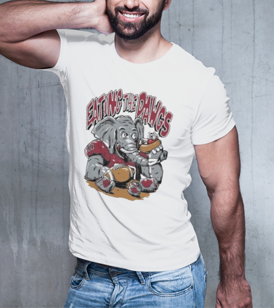 Alabama Crimson Tide Elephant Eating The Dawgs Football Rivalry T-Shirt
