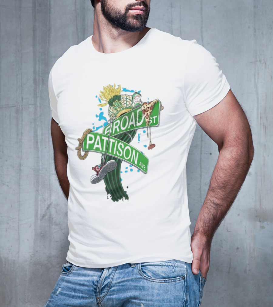 Broad And Pattison Ave Philly Sports With Icons Of Philadelphia Sports And Culture T-Shirt