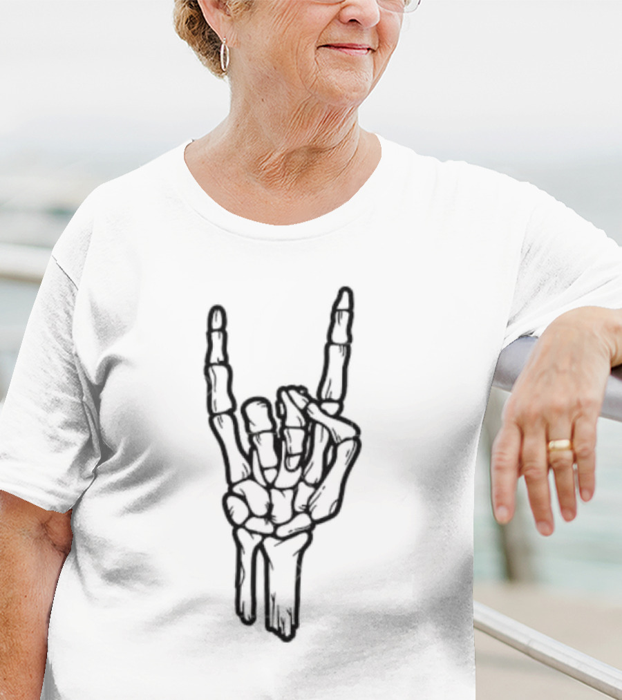Main Squelette Hand Gesture Rock And Roll Skeleton T-Shirt
