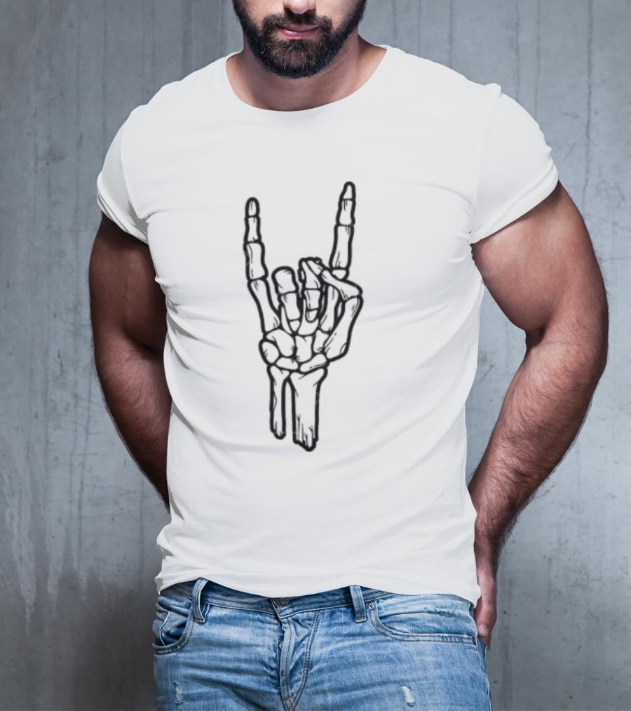 Main Squelette Hand Gesture Rock And Roll Skeleton T-Shirt