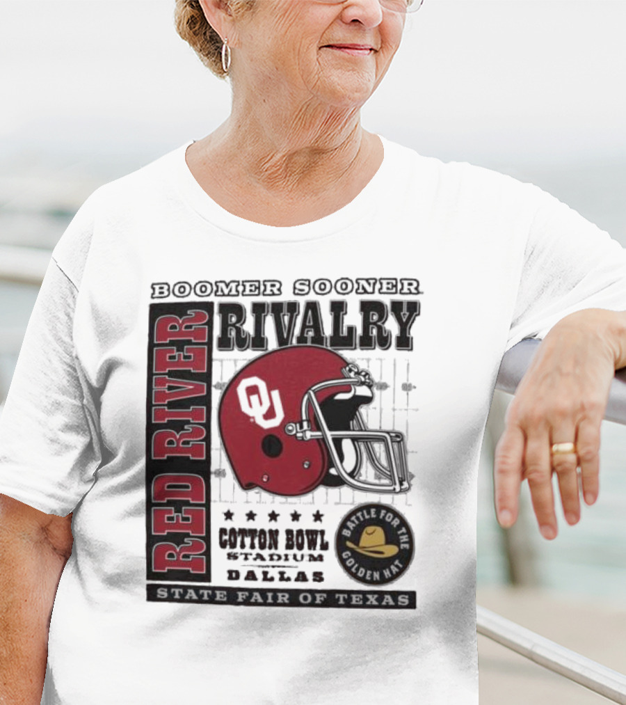 Boomer Sooner Red River Rivalry Cotton Bowl State Fair Of Texas Battle For The Golden Hat T-Shirt