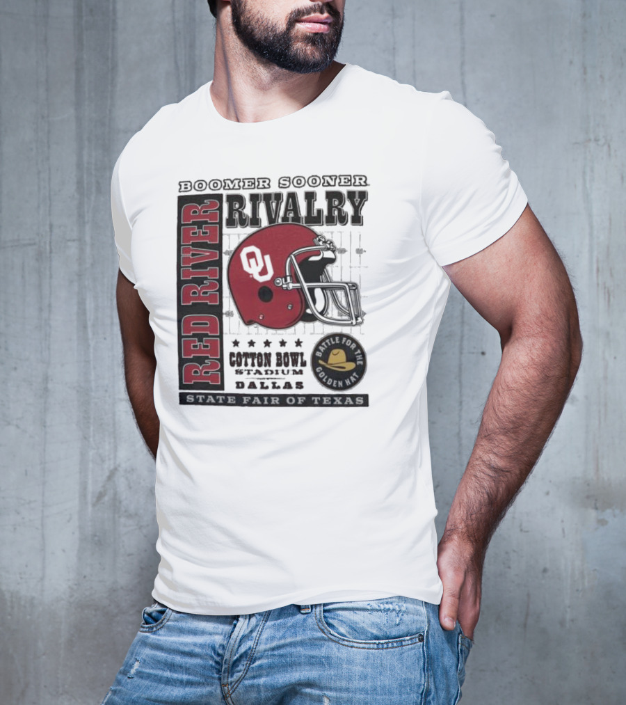 Boomer Sooner Red River Rivalry Cotton Bowl State Fair Of Texas Battle For The Golden Hat T-Shirt