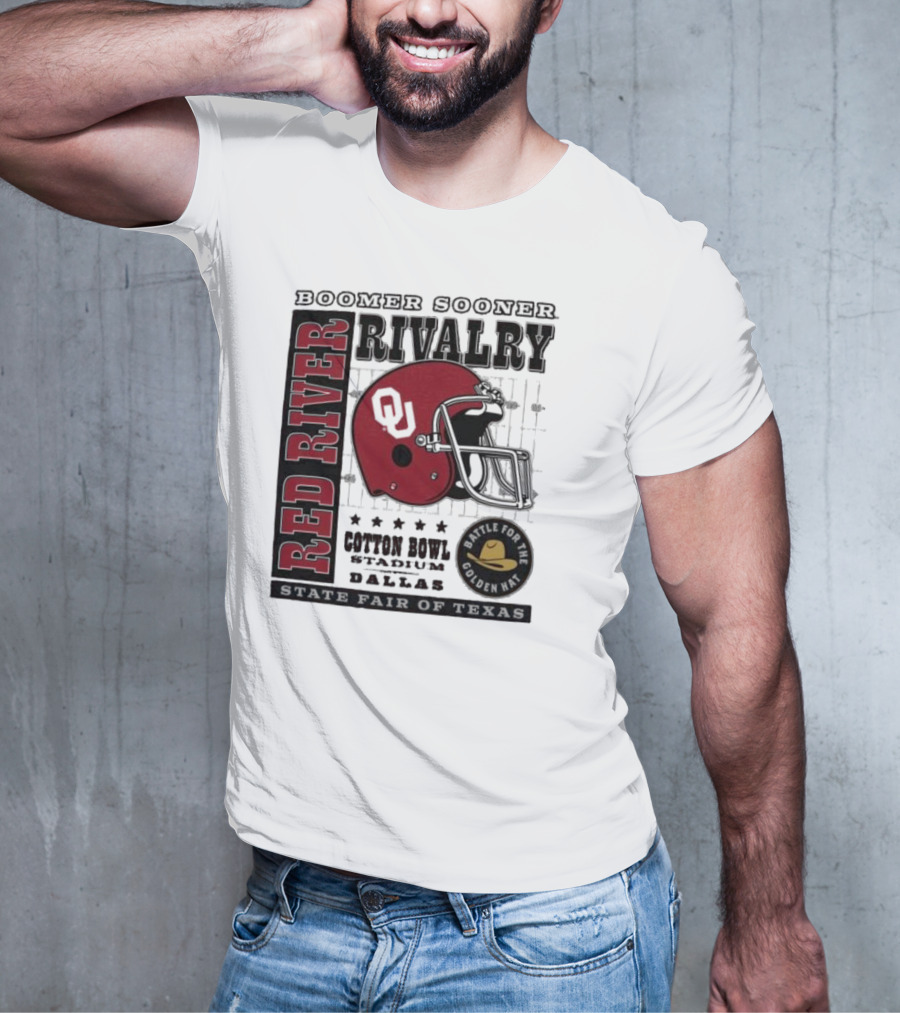 Boomer Sooner Red River Rivalry Cotton Bowl State Fair Of Texas Battle For The Golden Hat T-Shirt