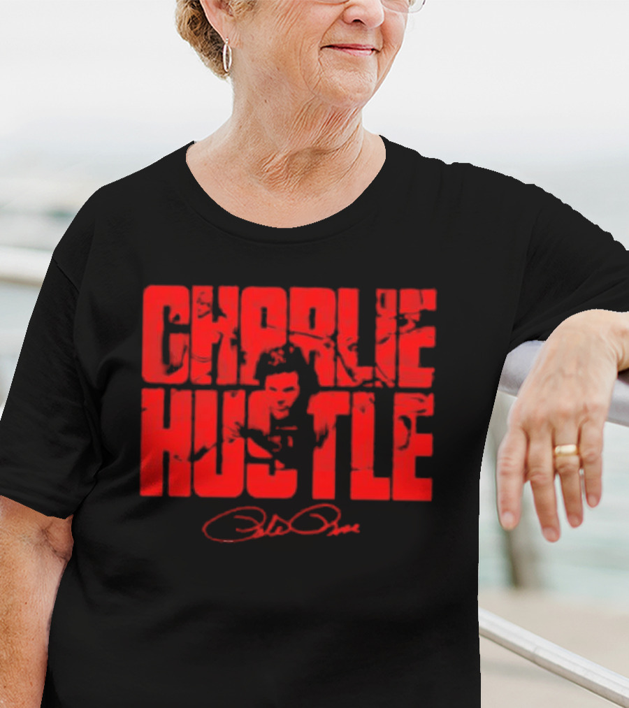 Charlie Hustle Cincinnati Reds Pete Rose Signature T-Shirt