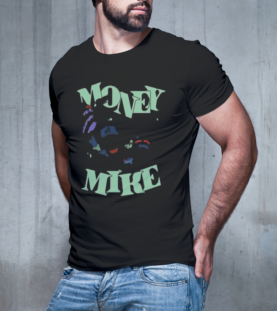 Money Mike Atlanta Braves Caricature Baseball Player With Dollars T-Shirt