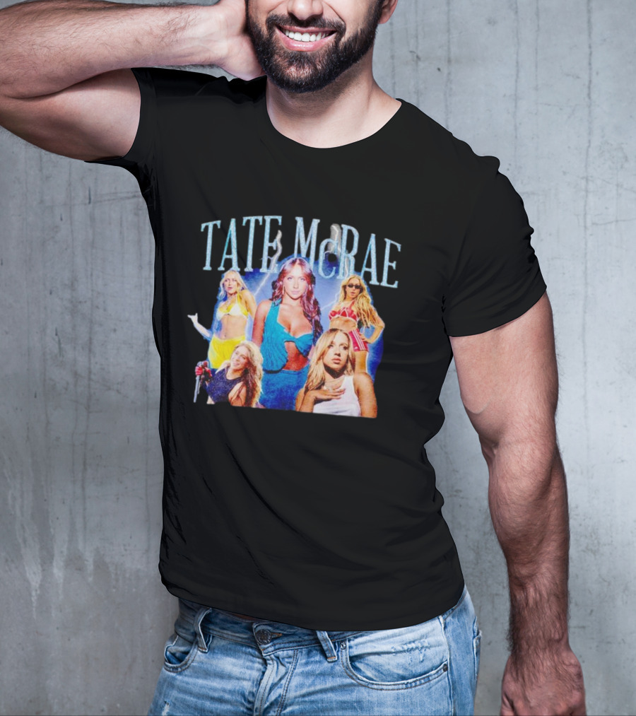 Tate McRae Vintage Retro Multi-Image Collage T-Shirt