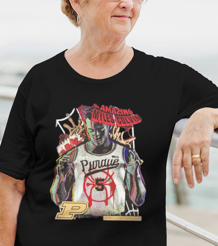 The Amazing Myles Colvin Purdue Boilermakers Spider-Man Mashup T-Shirt