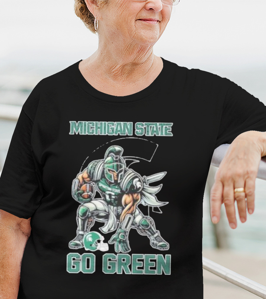 Michigan State Spartans Go Green Football Mascot T-Shirt