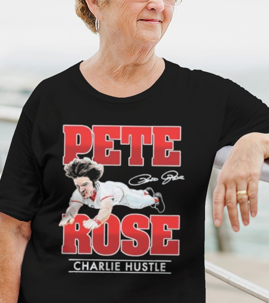 Pete Rose Charlie Hustle Diving Player T-Shirt