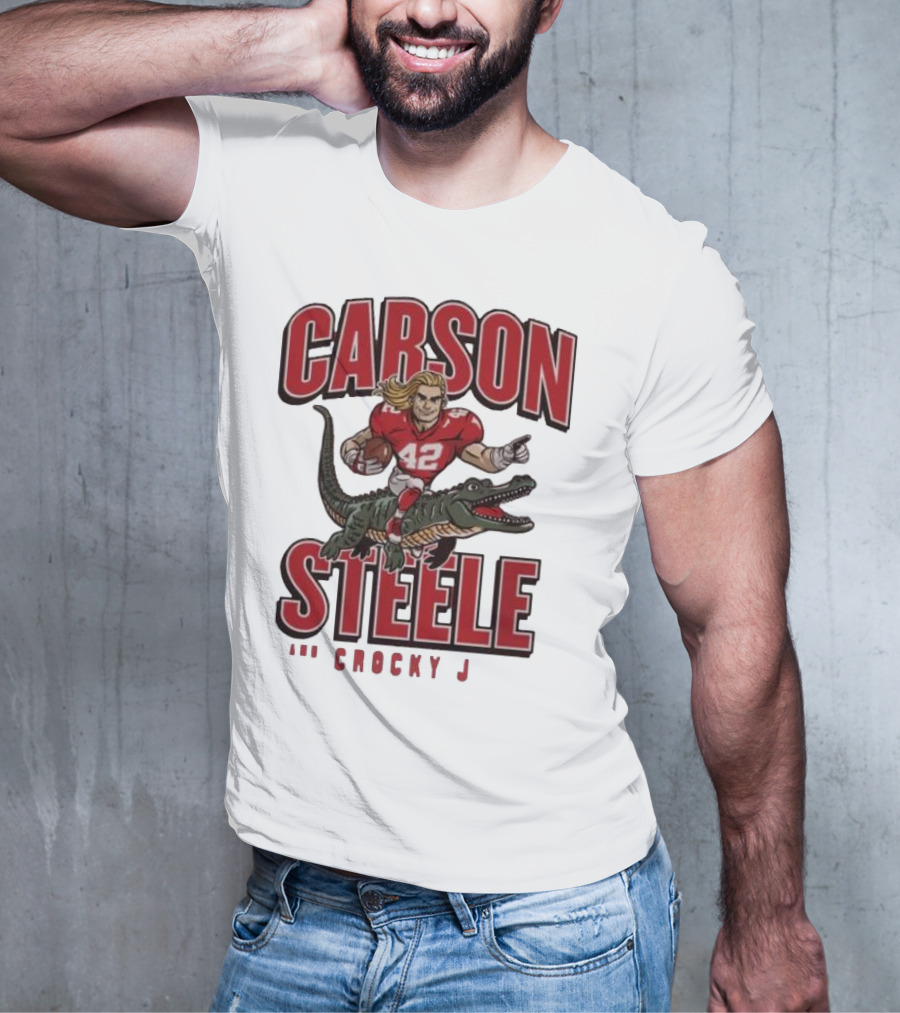 Carson Steele Riding Crocky J Football Kansas City Chiefs T-Shirt