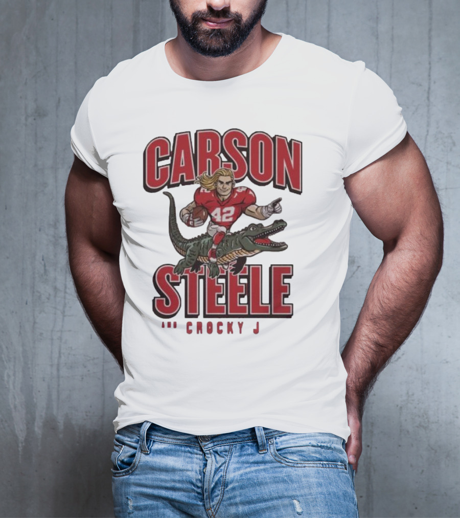 Carson Steele Riding Crocky J Football Kansas City Chiefs T-Shirt