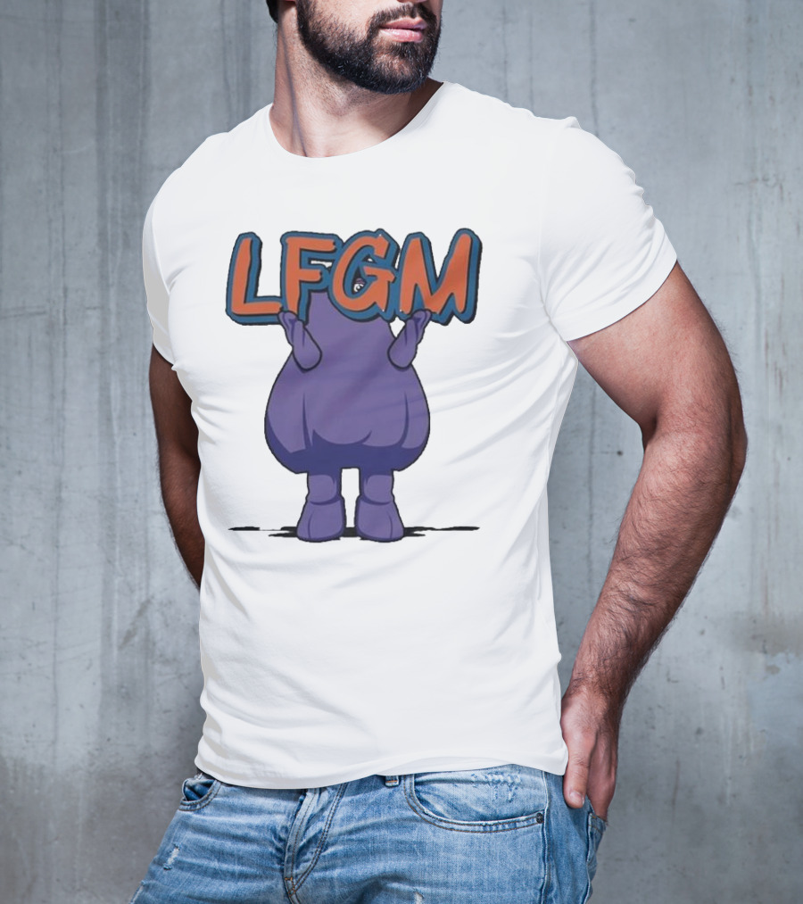 Grimace LFGM New York Mets Character Holding Letters T-Shirt