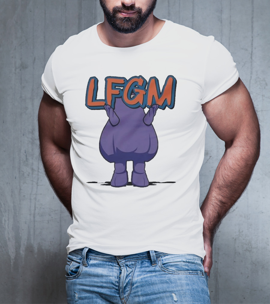 Grimace LFGM New York Mets Character Holding Letters T-Shirt