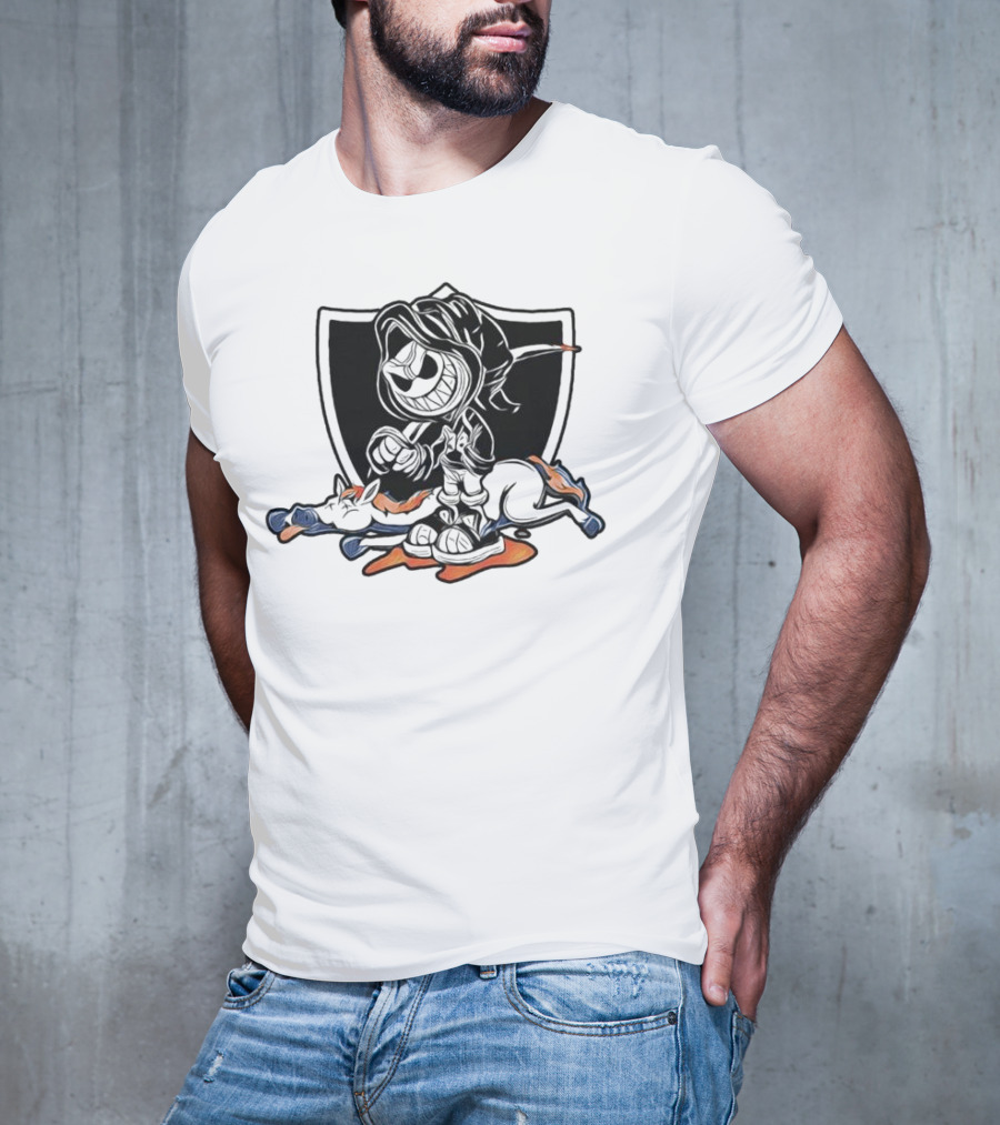 No Love For Denver Las Vegas Raiders Beat Denver Broncos Grim Reaper Over Broncos T-Shirt