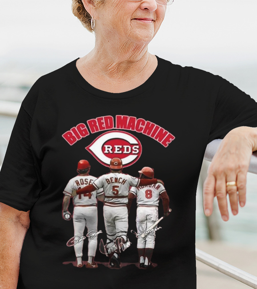 Cincinnati Reds Big Red Machine Pete Rose Johnny Bench Joe Morgan T-Shirt