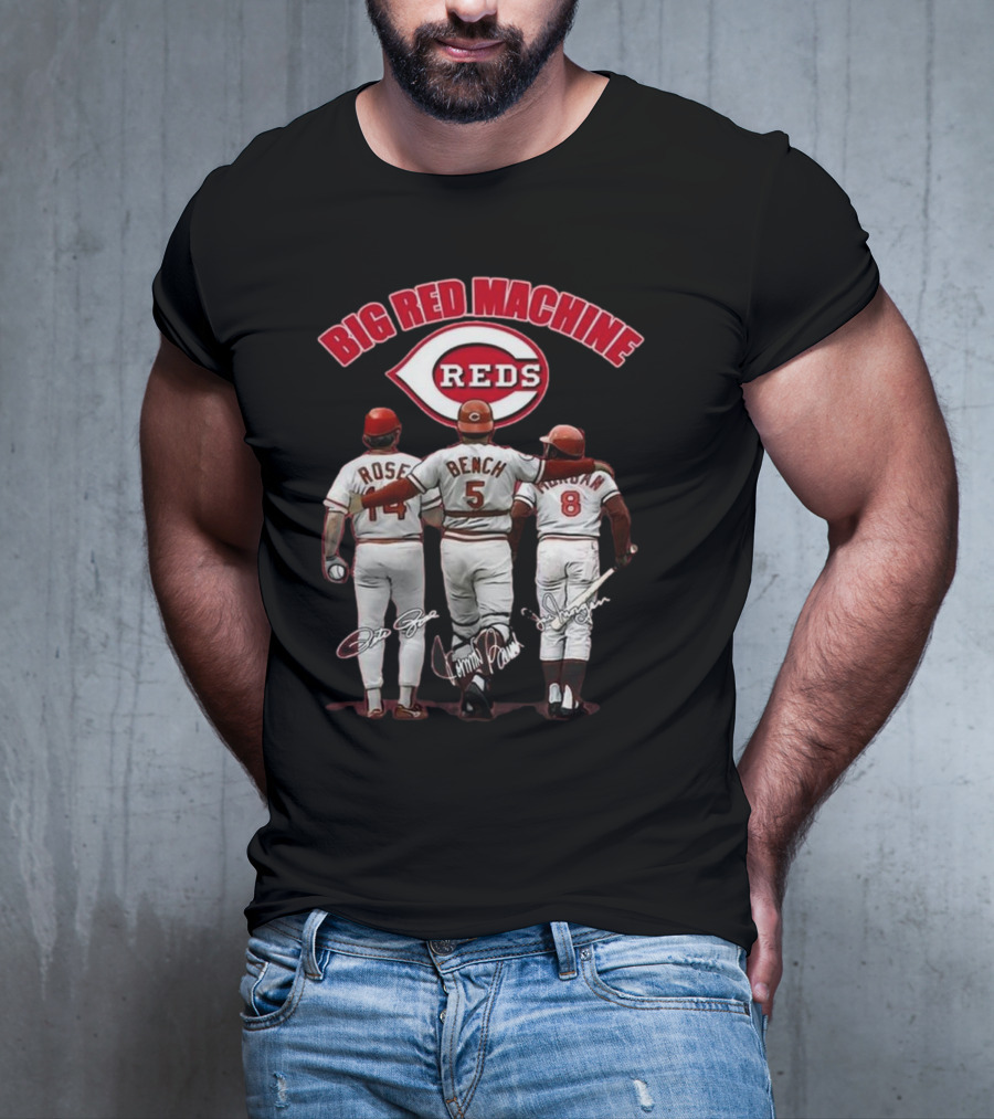 Cincinnati Reds Big Red Machine Pete Rose Johnny Bench Joe Morgan T-Shirt