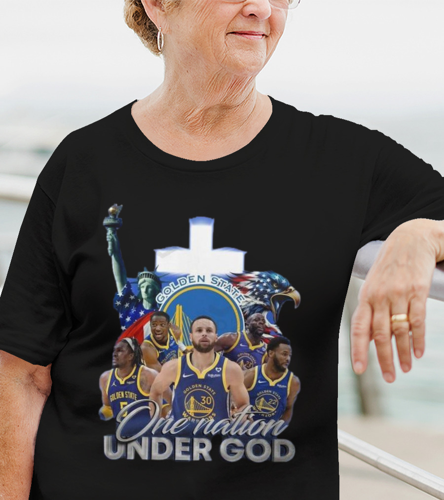 Golden State Warriors One Nation Under God Statue Of Liberty Eagle T-Shirt