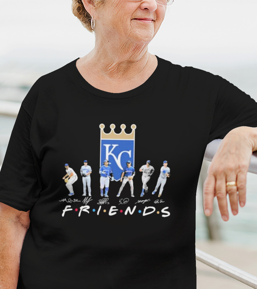 Friends Kansas City Royals Players KC Logo Signatures T-Shirt