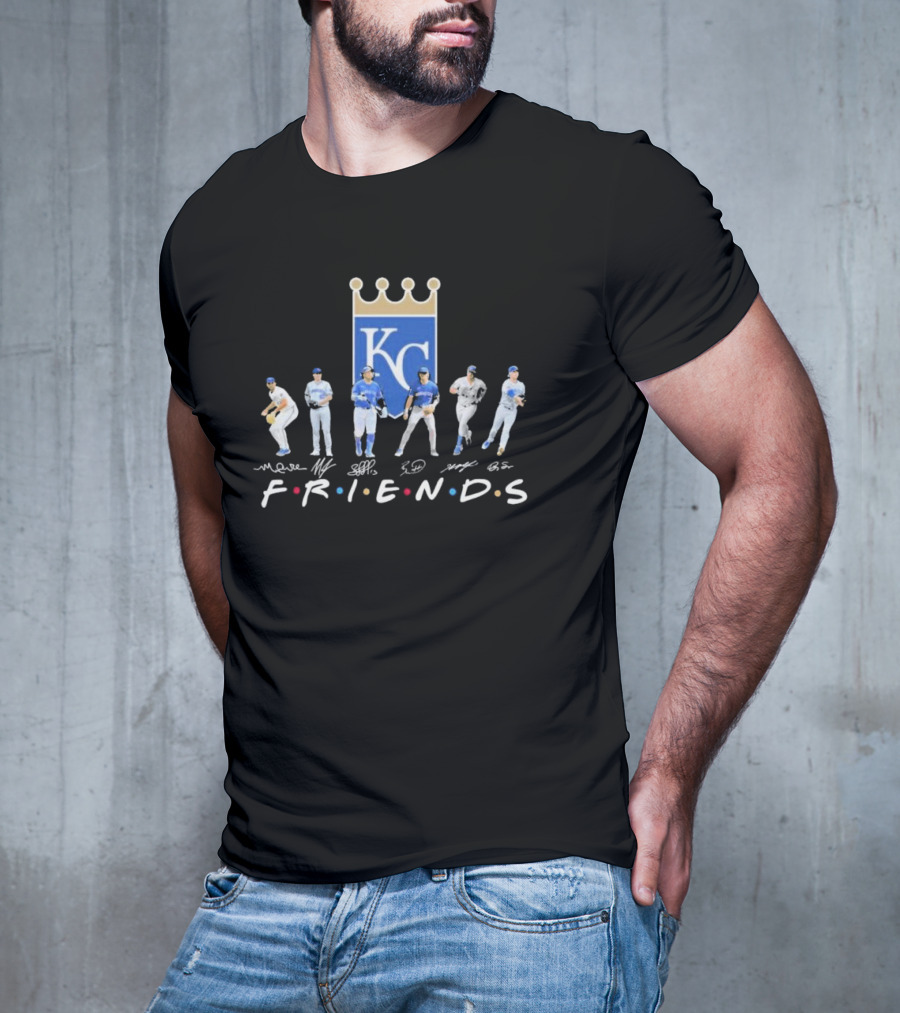 Friends Kansas City Royals Players KC Logo Signatures T-Shirt
