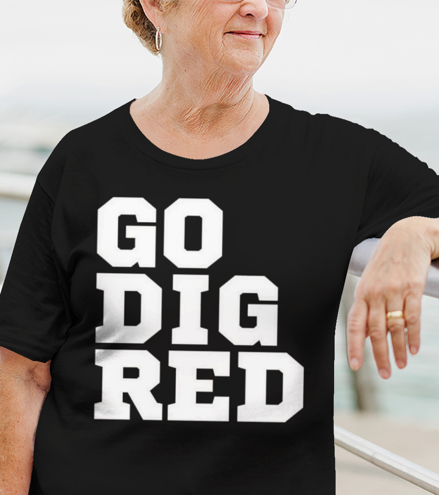 Go Dig Red Volleyball Nebraska Huskers Fan Spirit T-Shirt