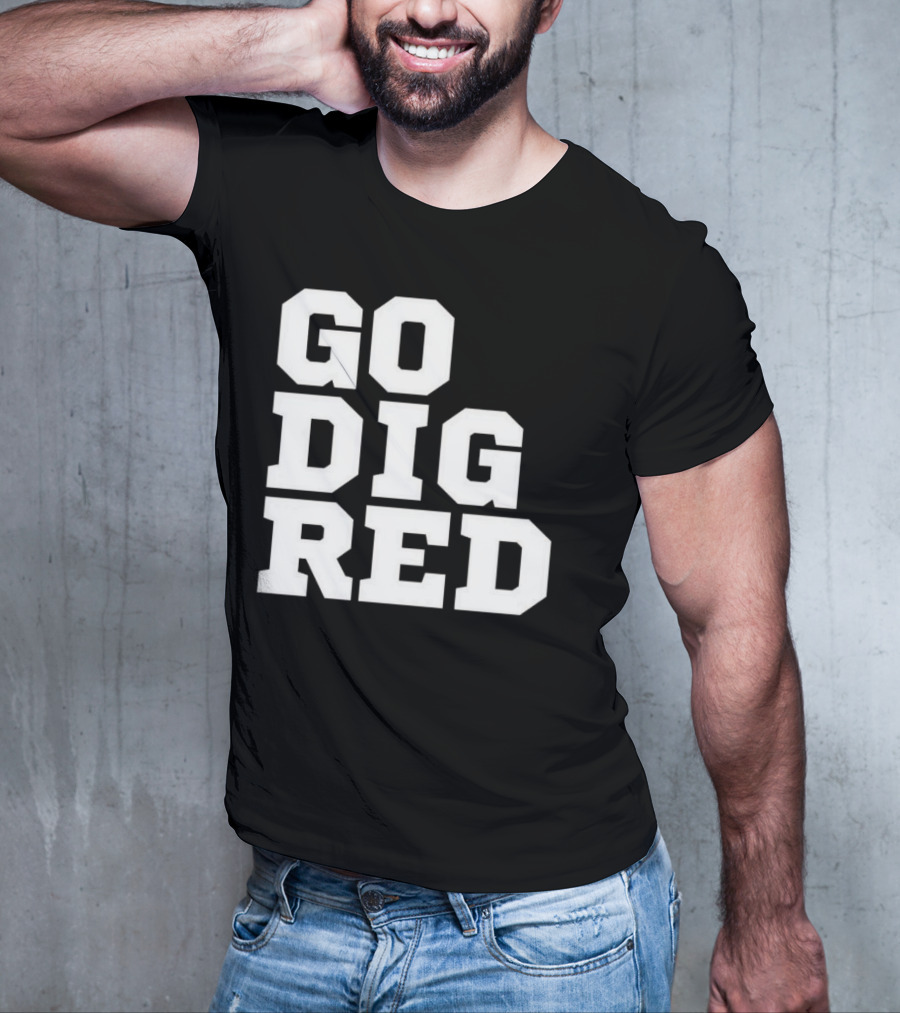 Go Dig Red Volleyball Nebraska Huskers Fan Spirit T-Shirt