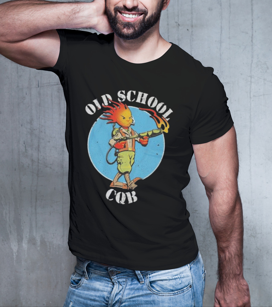 Old School CQB Flamethrower Cartoon Character T-Shirt