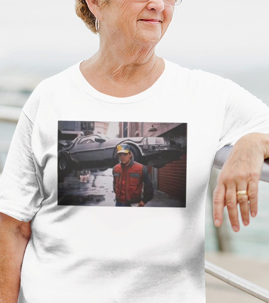 Back To The Future Marty McFly Michael J. Fox DeLorean Iconic Scene T-Shirt