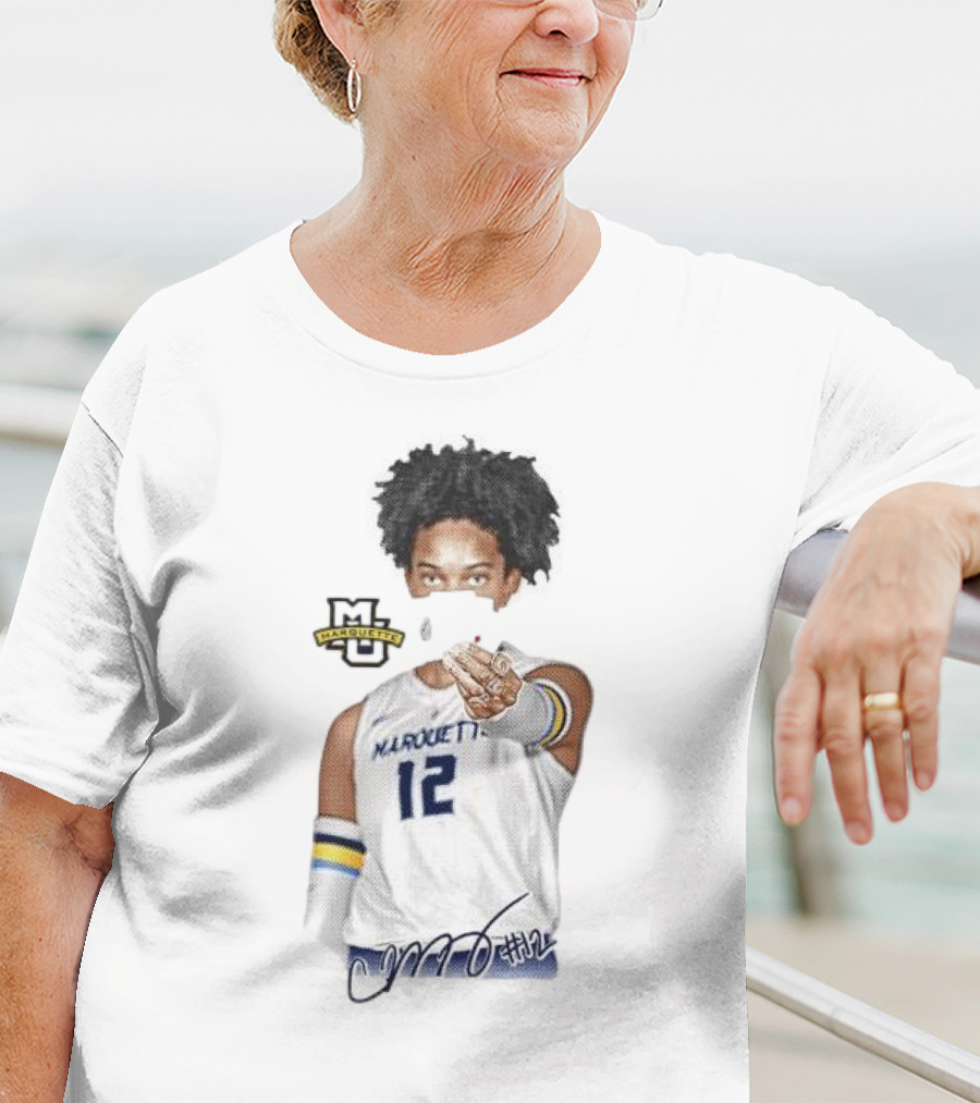 Carsen Murray Marquette Golden Eagles #12 Signature Cartoon MU T-Shirt