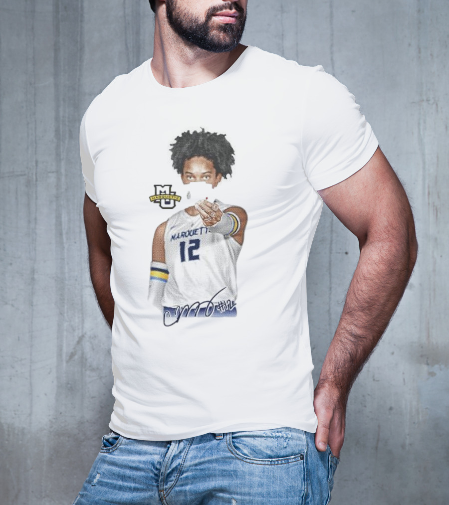 Carsen Murray Marquette Golden Eagles #12 Signature Cartoon MU T-Shirt