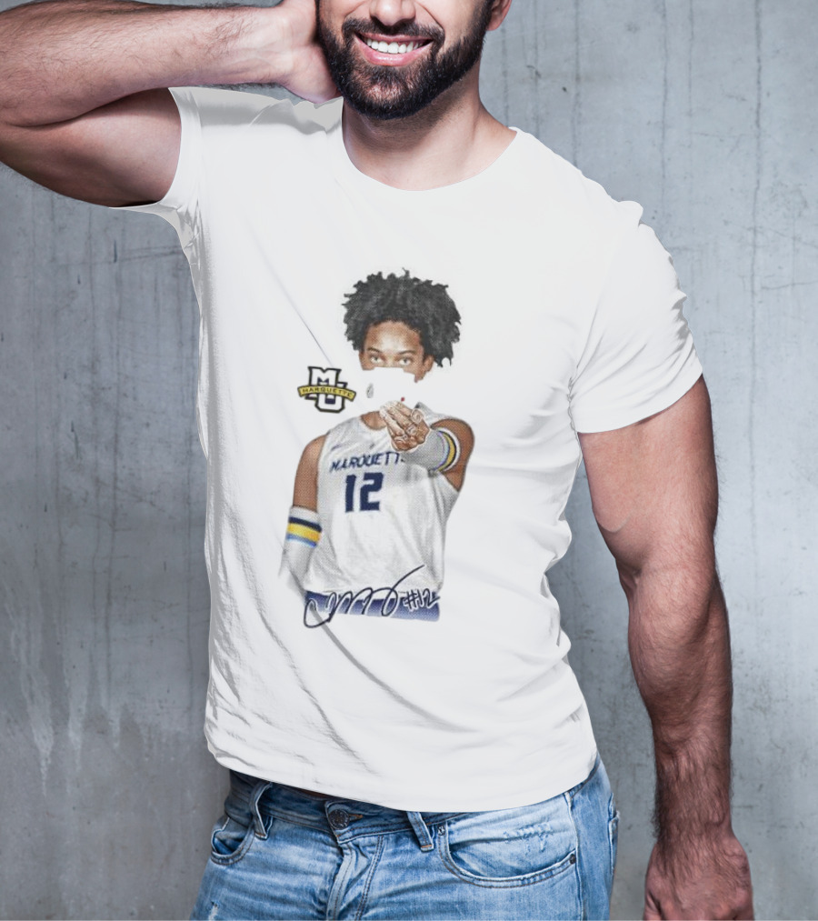 Carsen Murray Marquette Golden Eagles #12 Signature Cartoon MU T-Shirt