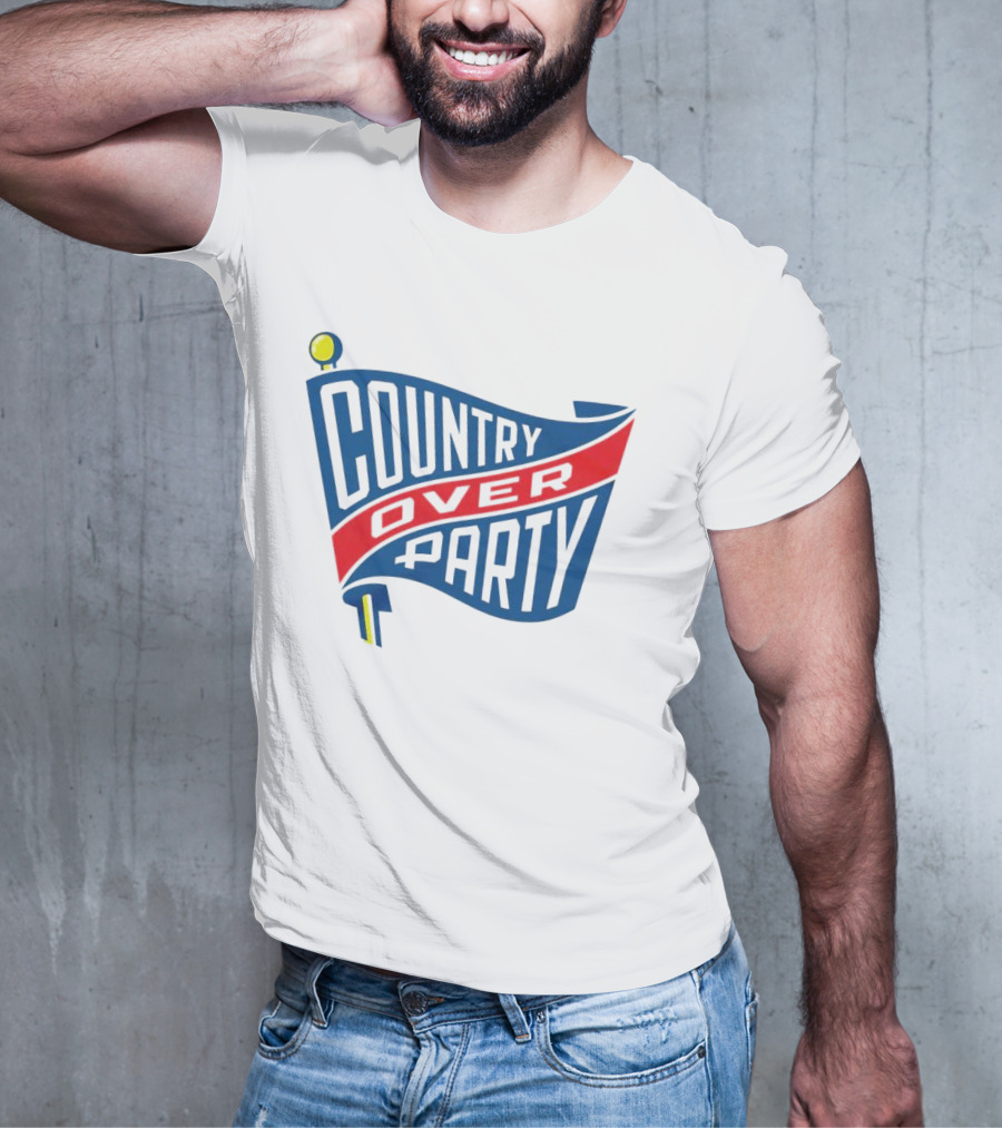 COUNTRY OVER PARTY Flag T-Shirt