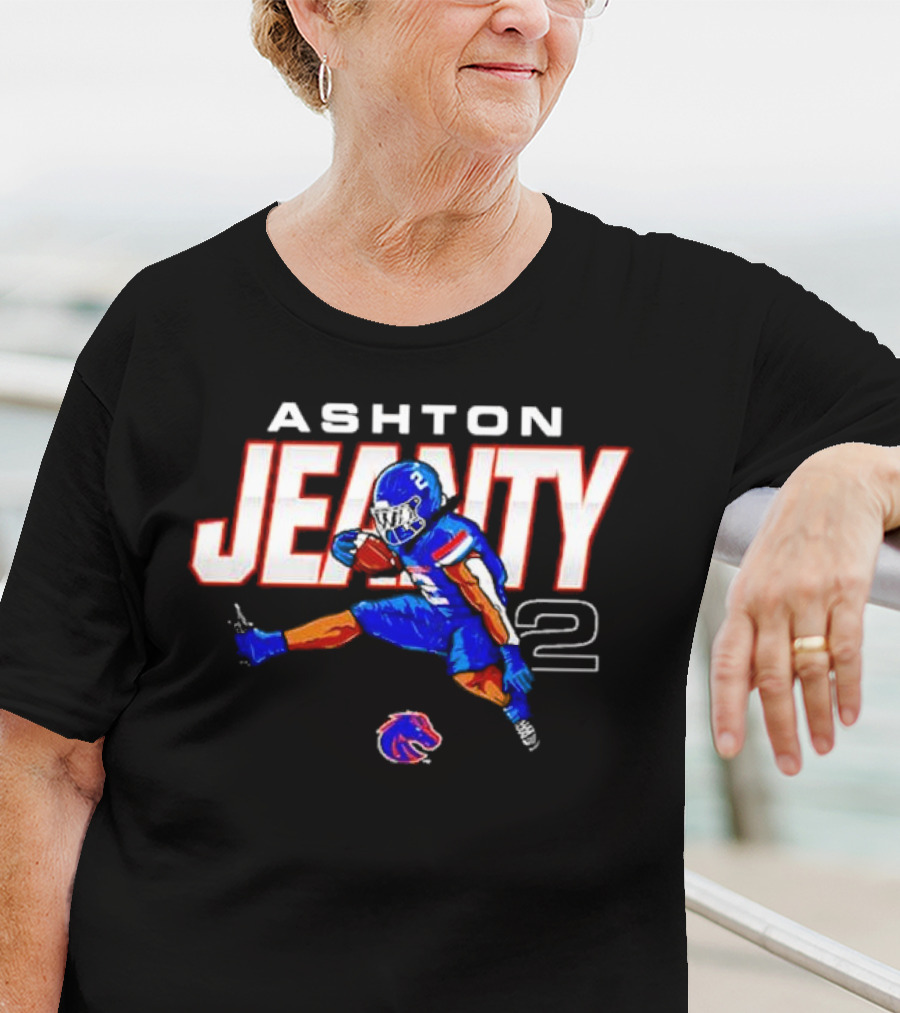 ASHTON JEANTY 2 Boise State Broncos Player Cartoon T-Shirt