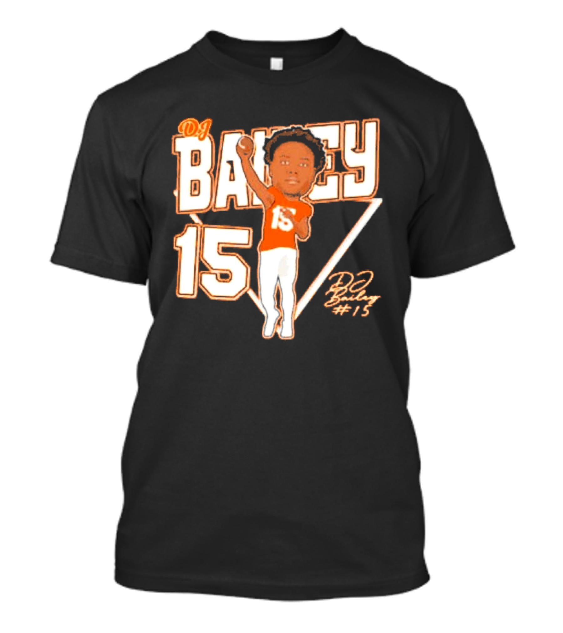 DJ Bailey 15 Sam Houston Bearkats Signature Cartoon T-Shirt