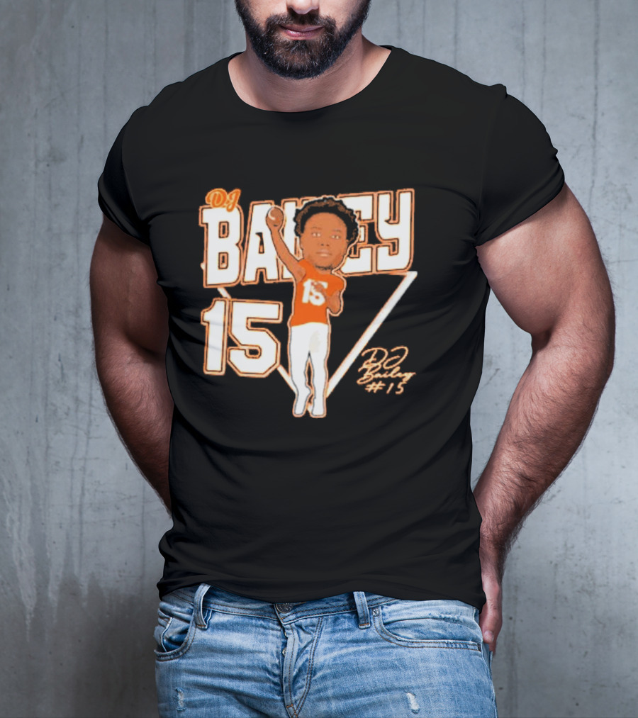 DJ Bailey 15 Sam Houston Bearkats Signature Cartoon T-Shirt