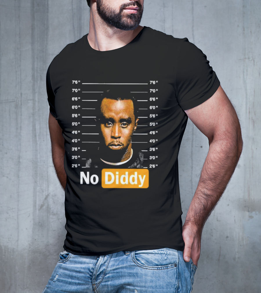 No Diddy Sean P Diddy Combs Mugshot Height Lines T-Shirt