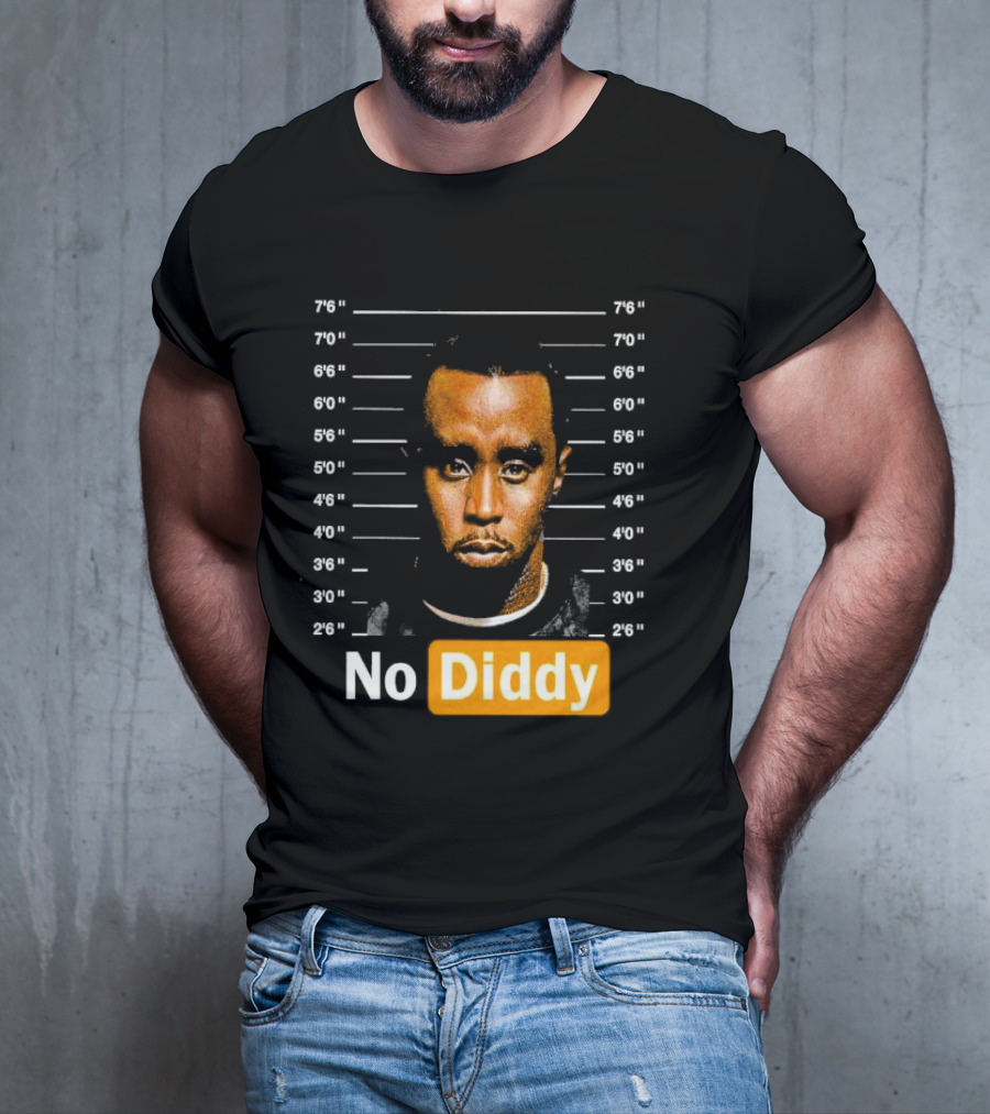 No Diddy Sean P Diddy Combs Mugshot Height Lines T-Shirt