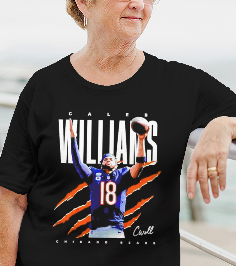 Caleb Williams Chicago Bears Number 18 Football CWell Signature T-Shirt