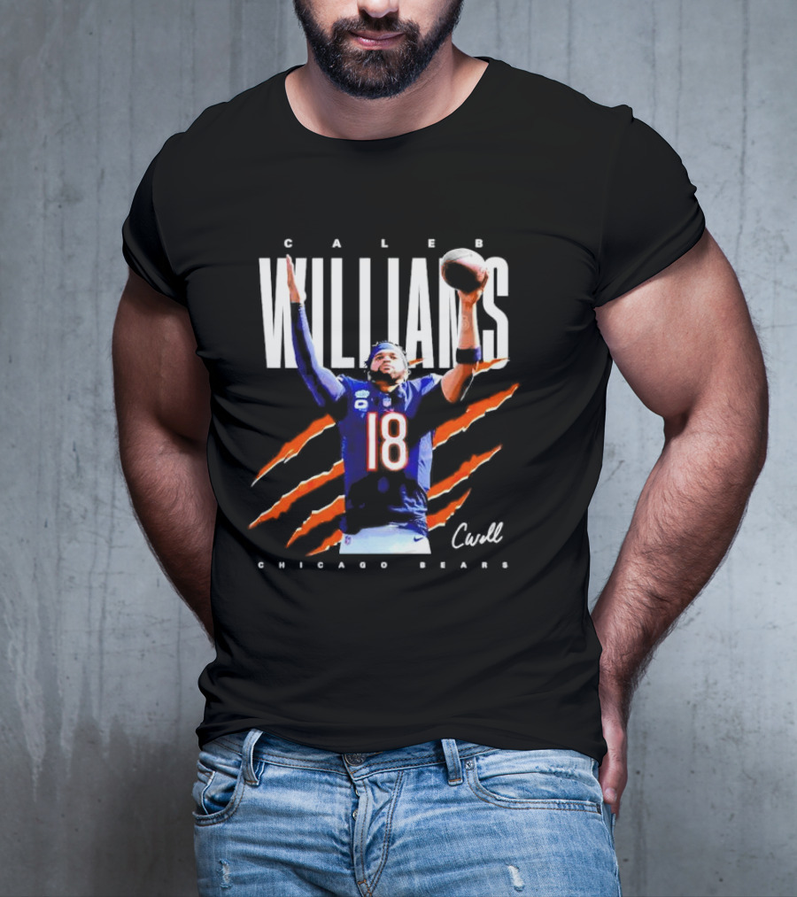 Caleb Williams Chicago Bears Number 18 Football CWell Signature T-Shirt