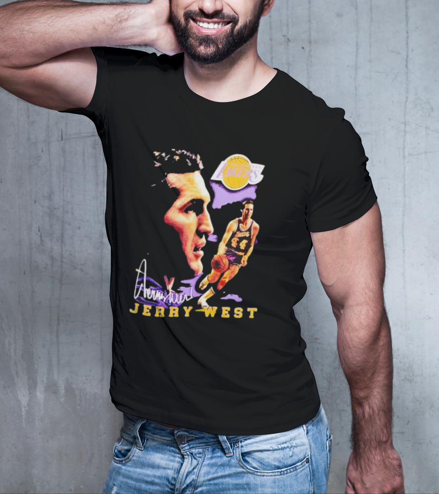 Los Angeles Lakers Vintage Jerry West Forever Signature Lakers T-Shirt